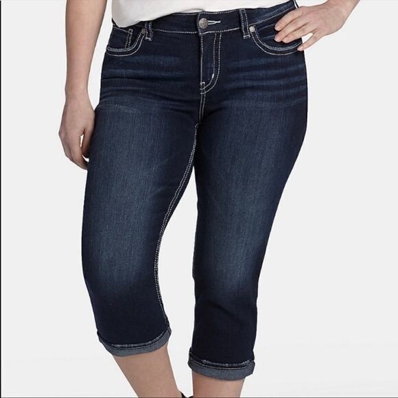 SILVER suki capri size 30 dark wash - Picture 1 of 14